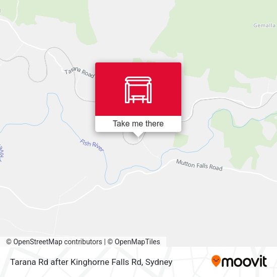 Tarana Rd after Kinghorne Falls Rd map