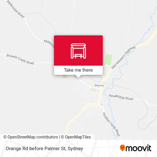 Orange Rd before Palmer St map