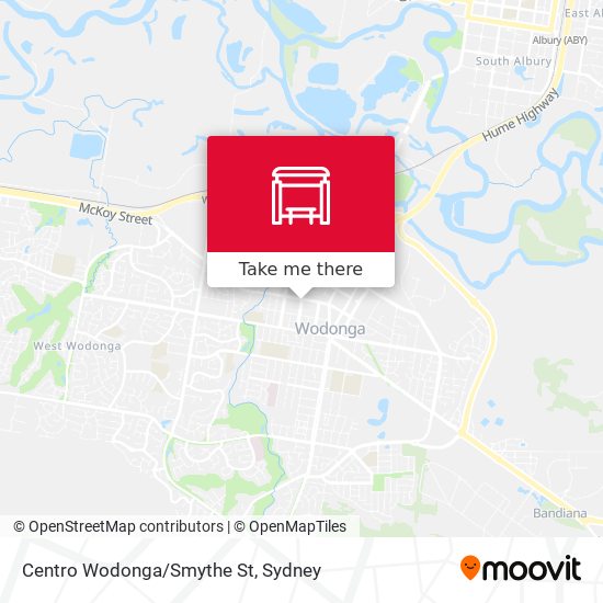 Centro Wodonga/Smythe St map