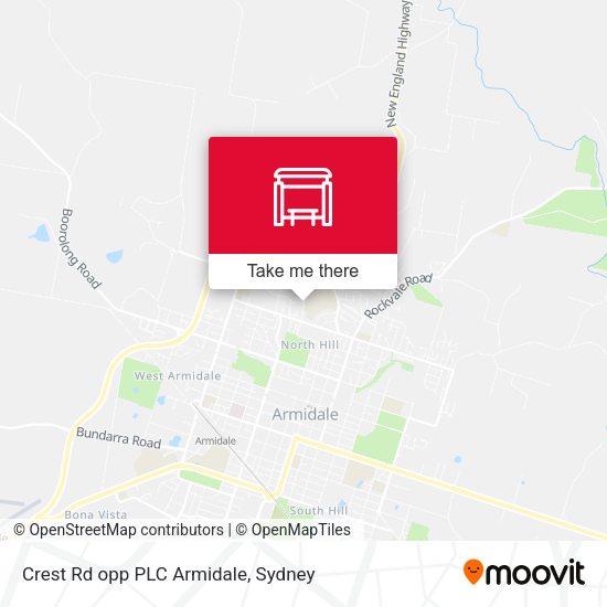 Crest Rd opp PLC Armidale map