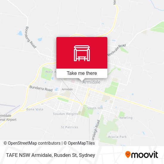 TAFE NSW Armidale, Rusden St map
