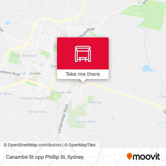 Canambe St opp Phillip St map