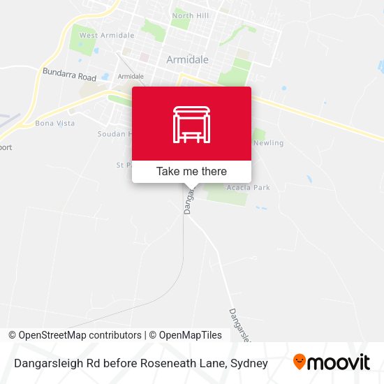 Dangarsleigh Rd before Roseneath Lane map