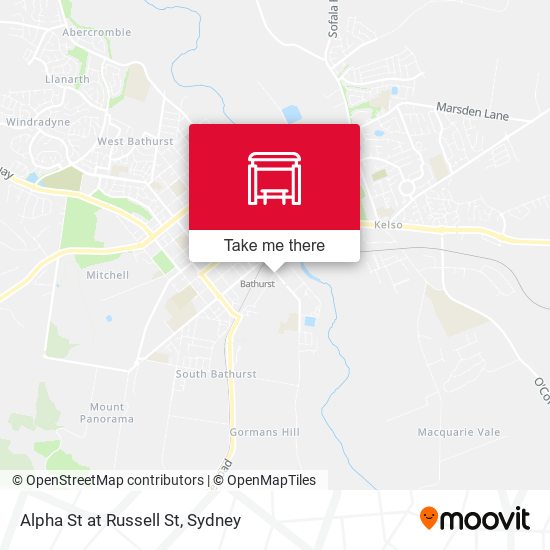 Alpha St at Russell St map