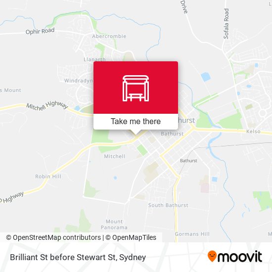 Brilliant St before Stewart St map