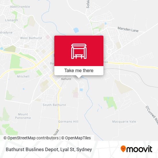 Mapa Bathurst Buslines Depot, Lyal St