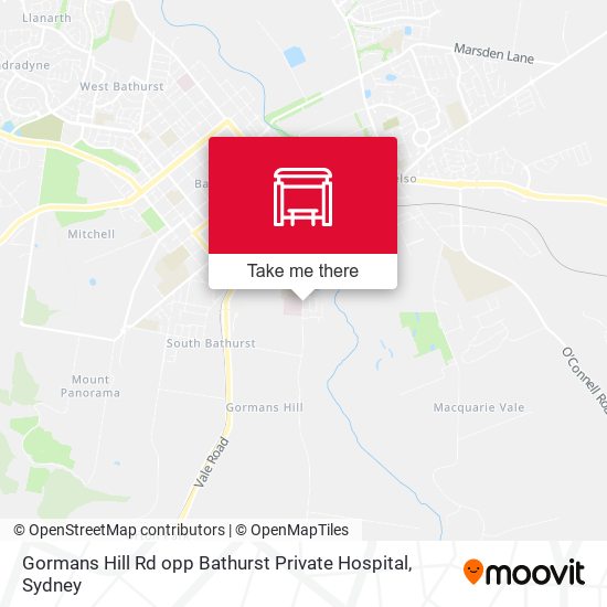 Gormans Hill Rd opp Bathurst Private Hospital map