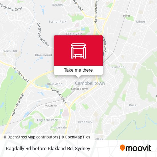 Bagdally Rd before Blaxland Rd map