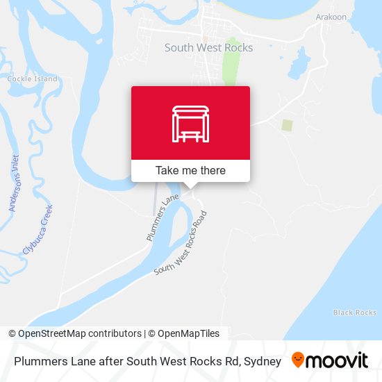 Plummers Lane after South West Rocks Rd map
