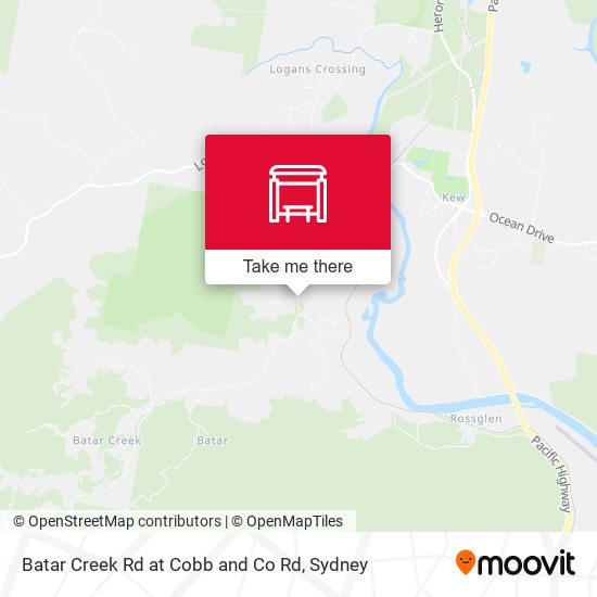 Batar Creek Rd at Cobb and Co Rd map