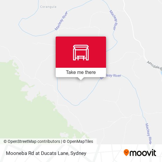 Mooneba Rd at Ducats Lane map