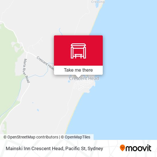 Mainski Inn Crescent Head, Pacific St map