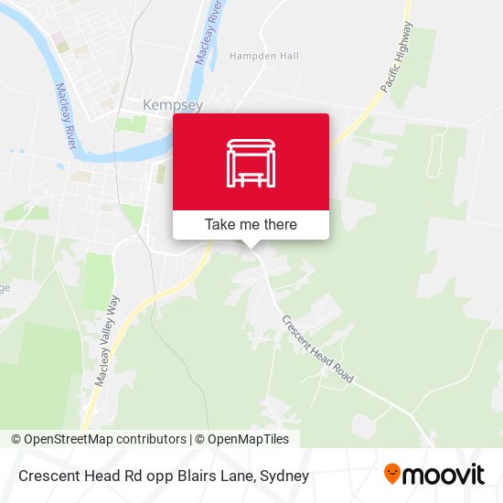 Crescent Head Rd opp Blairs Lane map