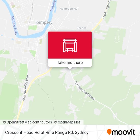 Crescent Head Rd at Rifle Range Rd map