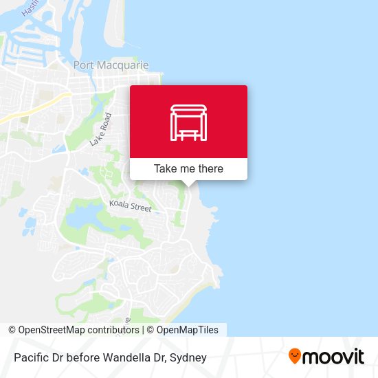 Pacific Dr before Wandella Dr map