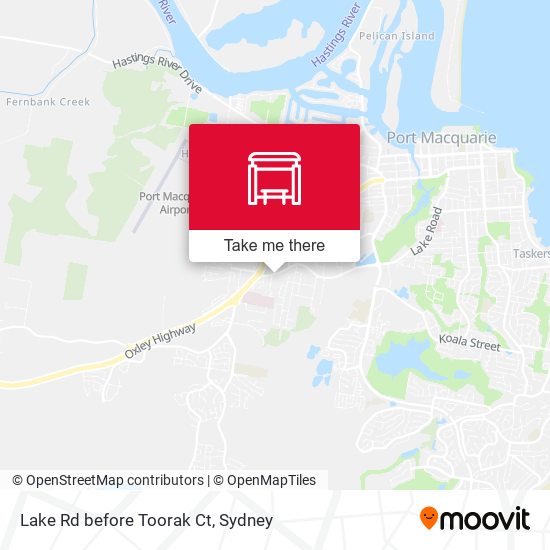 Lake Rd before Toorak Ct map