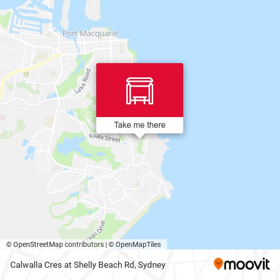 Calwalla Cres at Shelly Beach Rd map