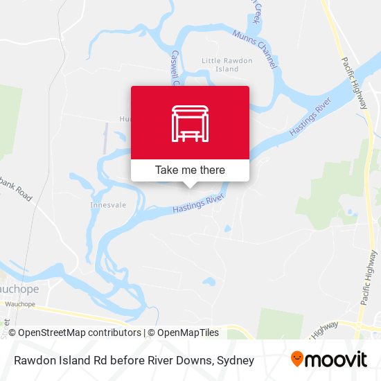 Rawdon Island Rd before River Downs map