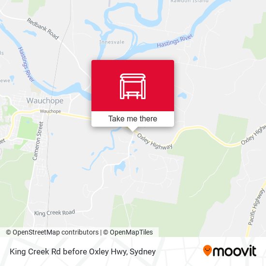 King Creek Rd before Oxley Hwy map