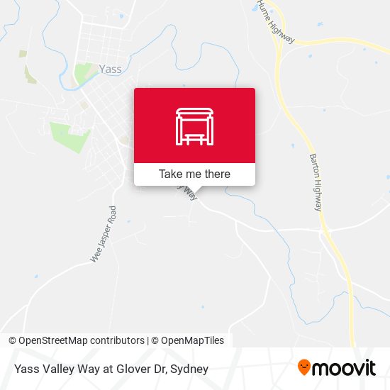 Yass Valley Way at Glover Dr map
