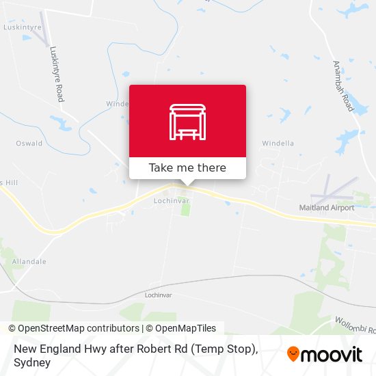 New England Hwy after Robert Rd (Temp Stop) map