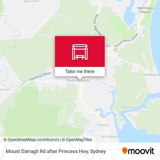 Mount Darragh Rd after Princess Hwy map