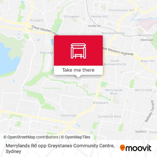 Merrylands Rd opp Greystanes Community Centre map