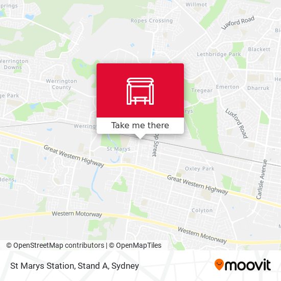 St Marys Station, Stand A map