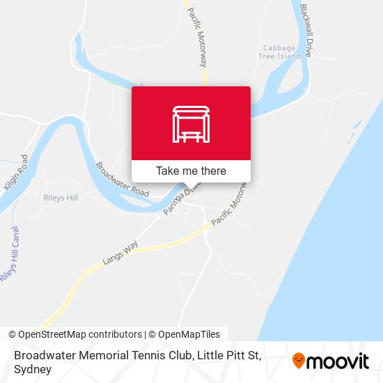 Broadwater Memorial Tennis Club, Little Pitt St map