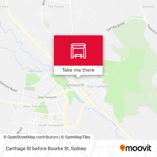 Carthage St before Bourke St map