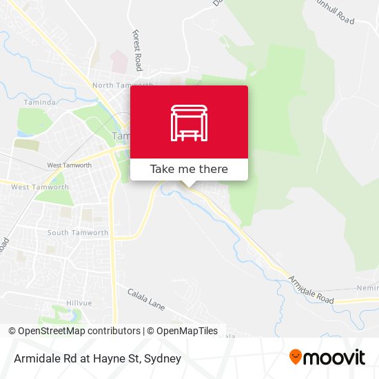 Armidale Rd at Hayne St map