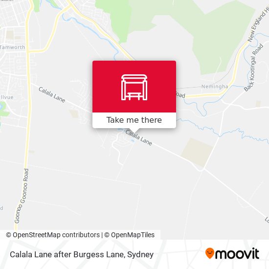 Calala Lane after Burgess Lane map
