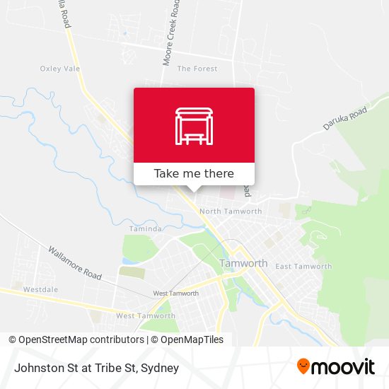 Johnston St at Tribe St map