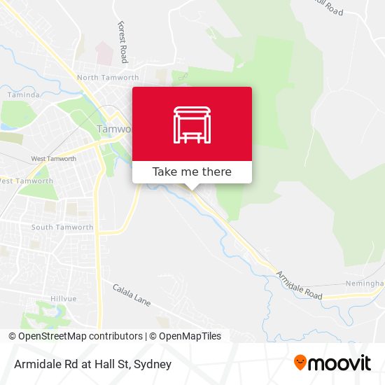 Armidale Rd at Hall St map
