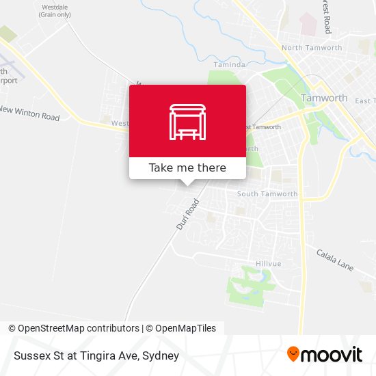 Sussex St at Tingira Ave map
