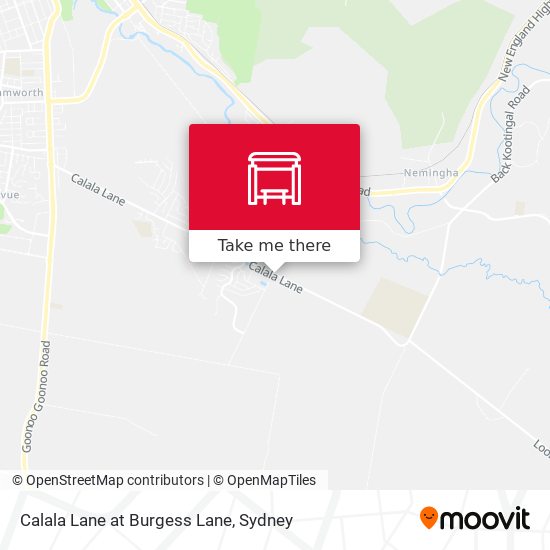 Calala Lane at Burgess Lane map