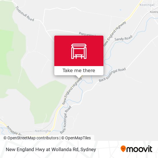 New England Hwy at Wollanda Rd map