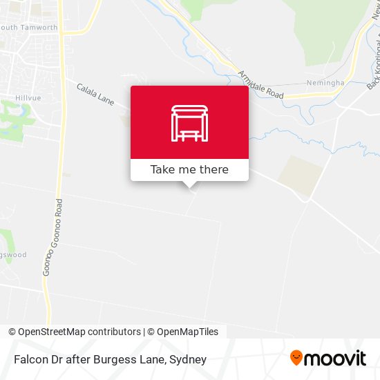 Falcon Dr after Burgess Lane map