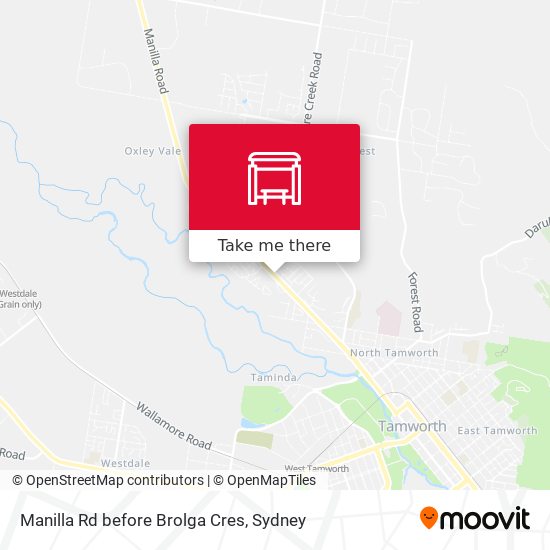 Manilla Rd before Brolga Cres map