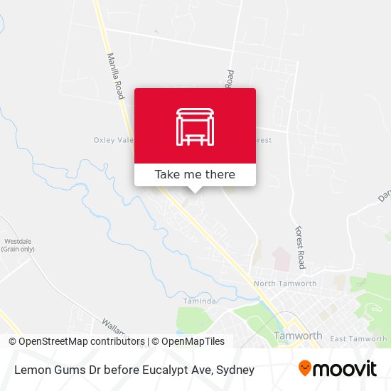 Lemon Gums Dr before Eucalypt Ave map
