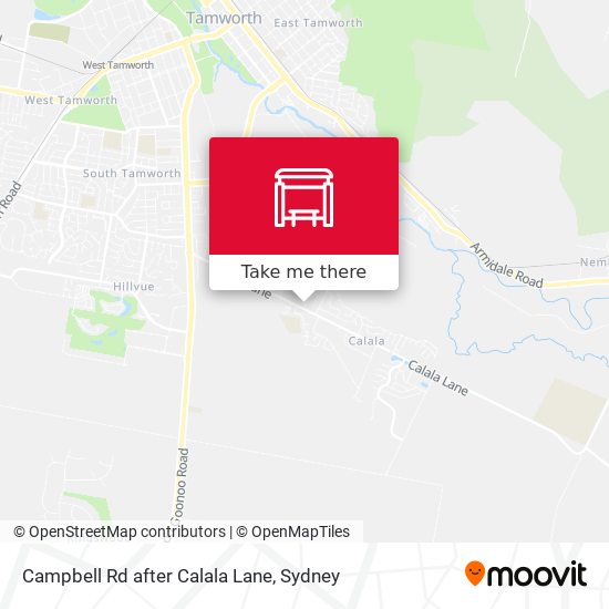 Campbell Rd after Calala Lane map
