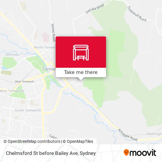Chelmsford St before Bailey Ave map