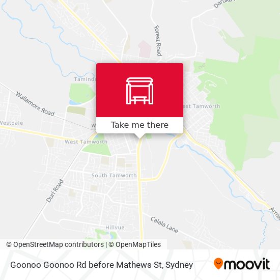 Goonoo Goonoo Rd before Mathews St map