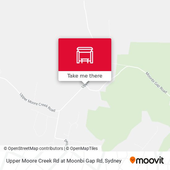 Upper Moore Creek Rd at Moonbi Gap Rd map