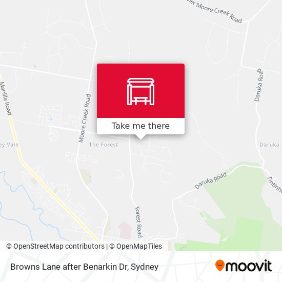 Browns Lane after Benarkin Dr map