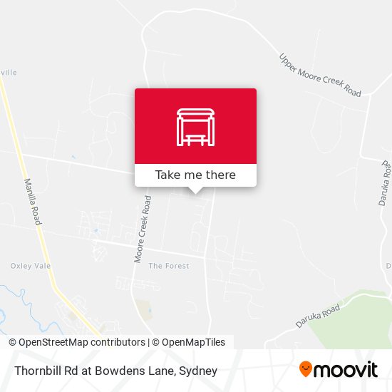 Thornbill Rd at Bowdens Lane map
