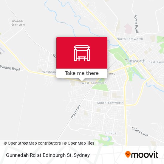 Gunnedah Rd at Edinburgh St map