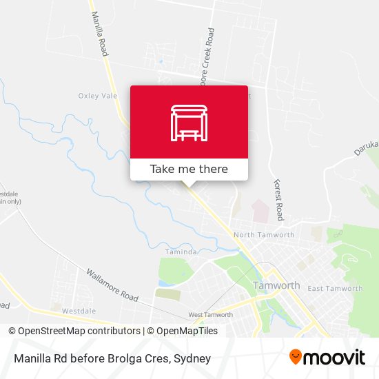 Manilla Rd before Brolga Cres map