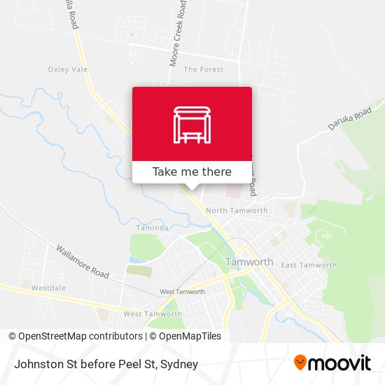 Johnston St before Peel St map