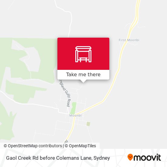 Gaol Creek Rd before Colemans Lane map